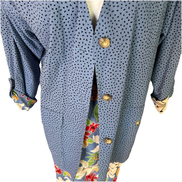 Vintage Chaus Women 2Pc Jacket & Skirt Floral Chip 100% Cotton Gauze Size 12 NOS - Picture 2 of 16